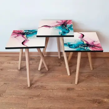 Set tavolinash të mbivendosura, 3 copë, Skye Decor, 3Shp102, rozë