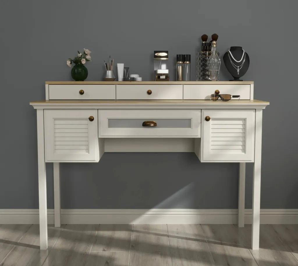 Tavolinë grimi Skye Decor, krem, lis, gri, FRN-21032 - 2