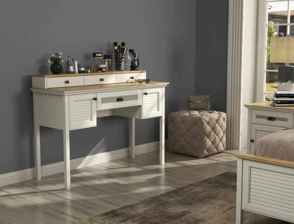 Tavolinë grimi Skye Decor, krem, lis, gri, FRN-21032 - 5