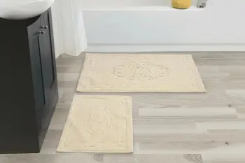 Set dyshekësh për banjo, pambuk, ngjyrë kafe e çelët, 2 copë, Mijolnir 000097