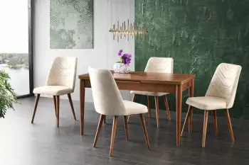 Tavolinë ngrënieje, ngjyrë arre, Skye Decor, Ao - 1151