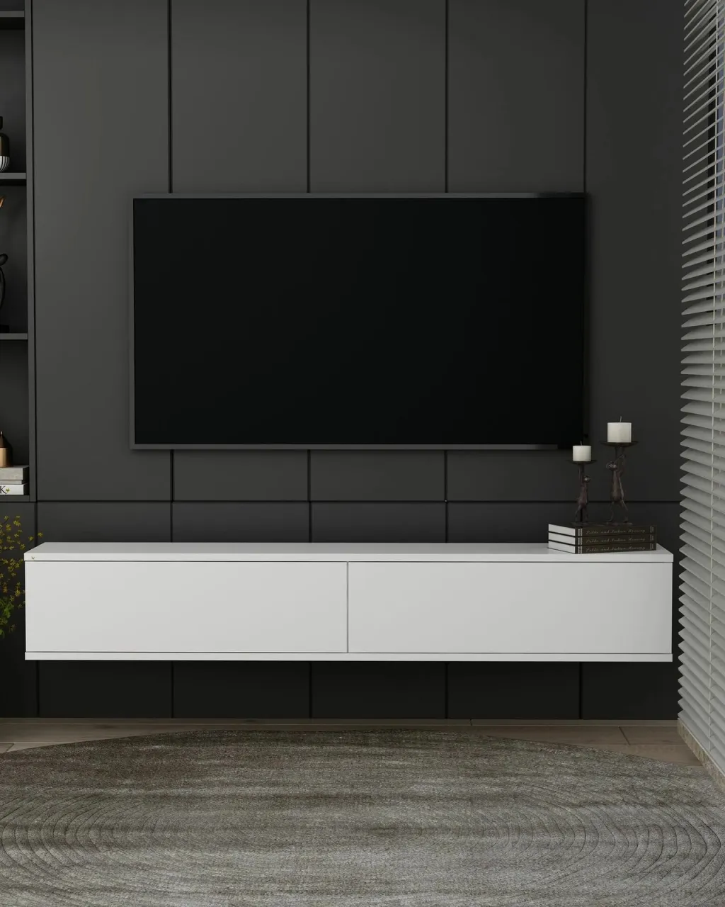 Komodë TV Skye Decor, Aris, e bardhë - 1