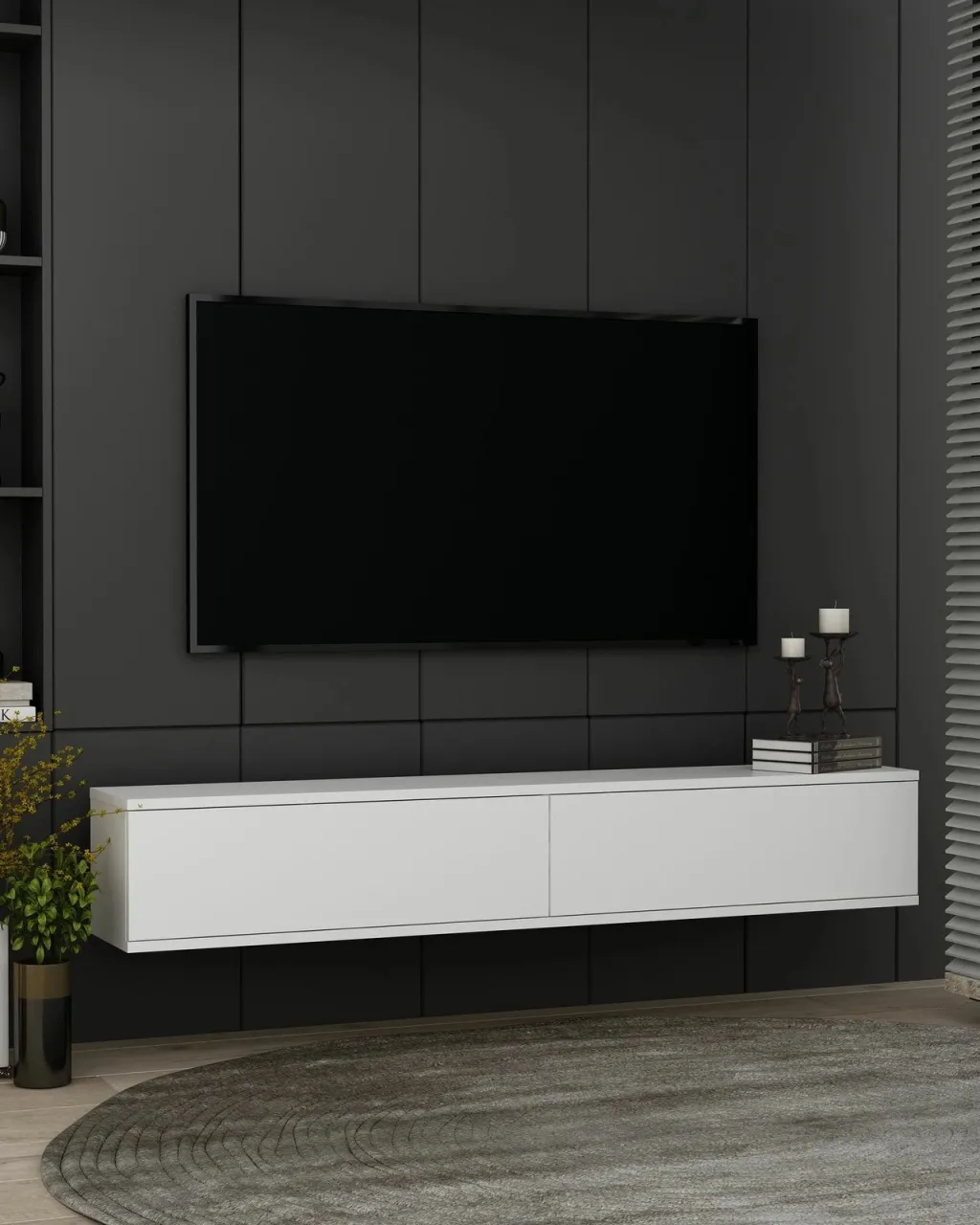 Komodë TV Skye Decor, Aris, e bardhë - 2