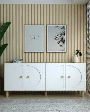 Konsol Skye Decor, Inci KB150 Bohem, ngjyrë lis safir dhe e bardhë