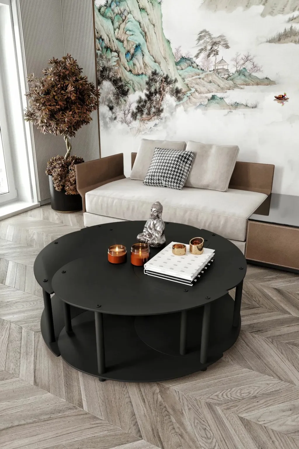 Set tavolinash kafeje Skye Decor, Yi Yang4L, 70, e zezë - 1