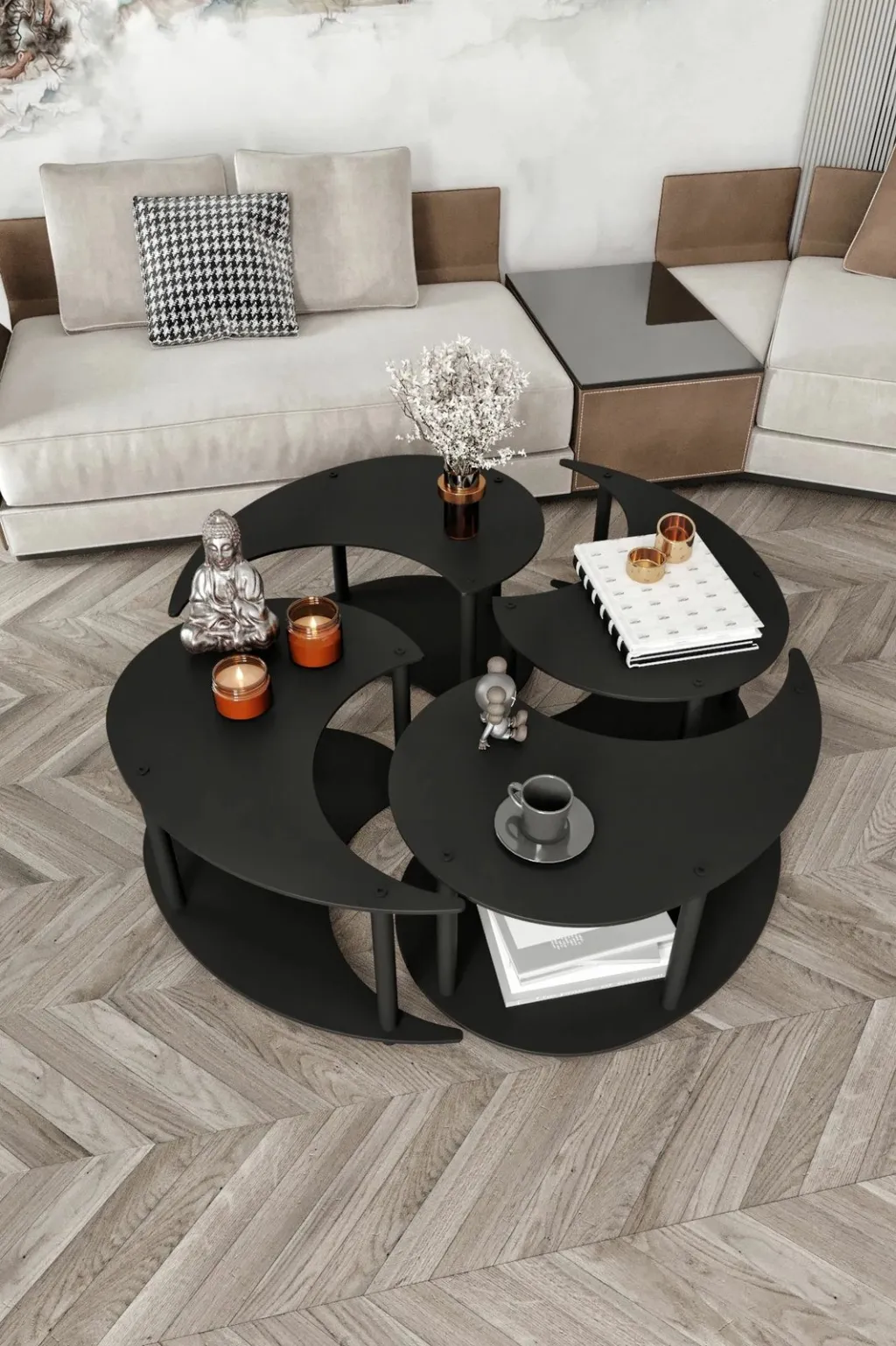 Set tavolinash kafeje Skye Decor, Yi Yang4L, 70, e zezë - 2