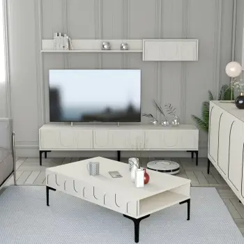 Set mobiljesh për dhomë dite Skye Decor, Lyon 3, krem, e zezë