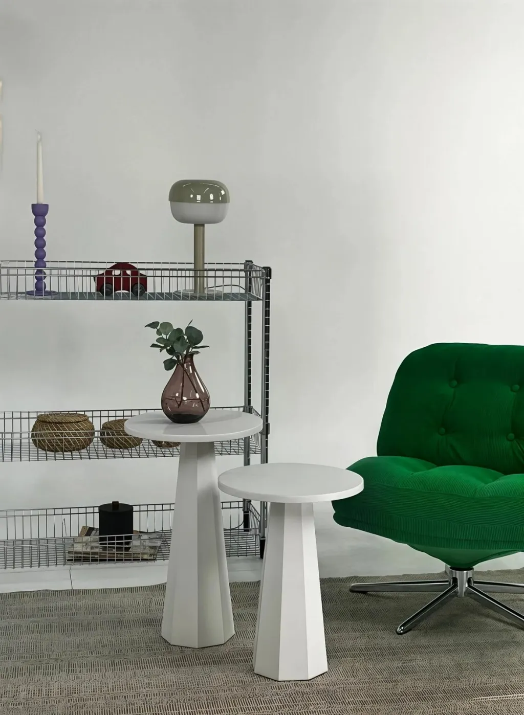 Set tavolinash kafeje Skye Decor, Lilyum (57 + 47) - e bardhë - 3