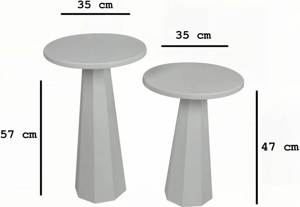 Set tavolinash kafeje Skye Decor, Lilyum (57 + 47) - e bardhë - 5