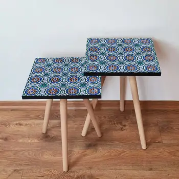 Set tavolinash të mbivendosura, shumëngjyrëshe, Skye Decor, 2 copë, 2Shp50