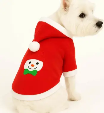 Hudi e kuqe për qen, Paws & Whiskers, Redsnowmansweat