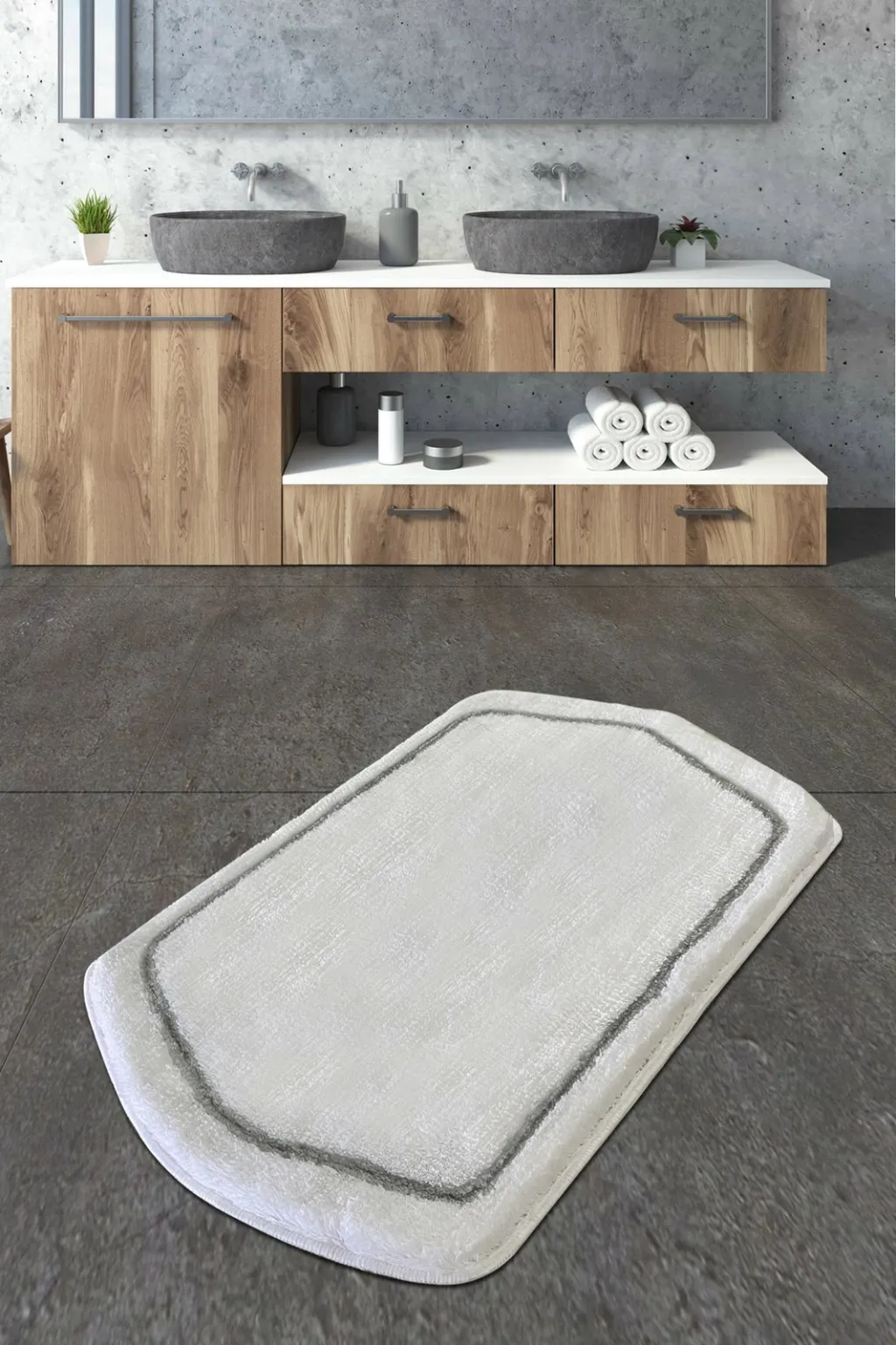 Tapet banje akrilik Mijolnir, i bardhë, 70x120cm - 1