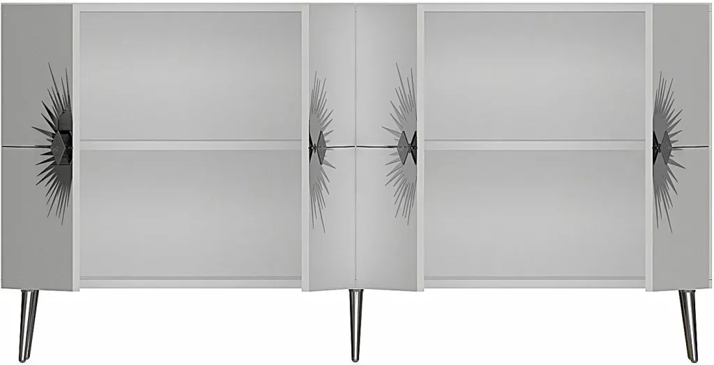 Konsol Skye Decor, Nida KB150, e bardhë, argjend - 5