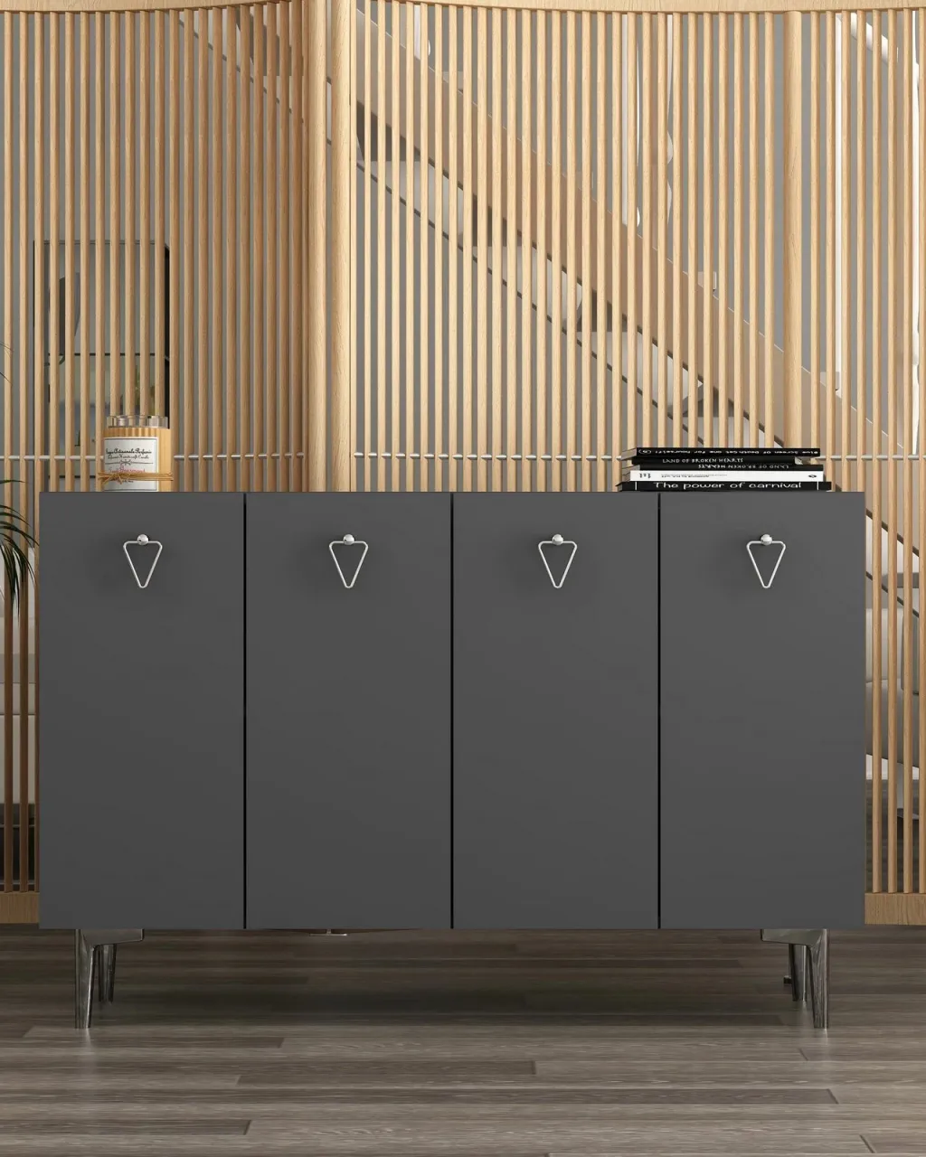 Konsol Skye Decor, Leyla, anthracite dhe argjend - 1