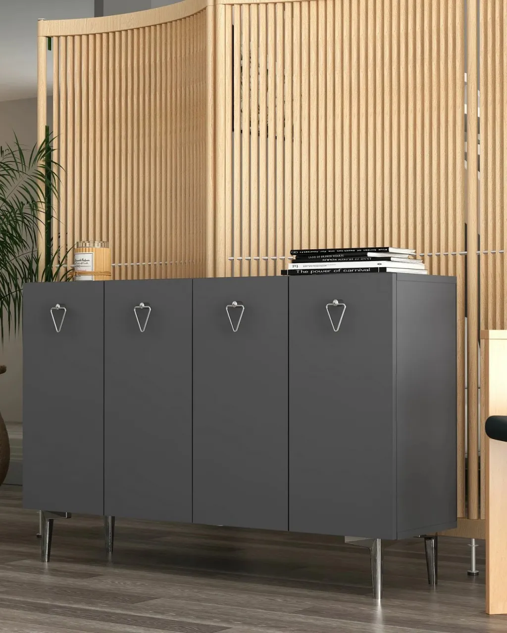 Konsol Skye Decor, Leyla, anthracite dhe argjend - 2