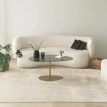 Tavolinë kafeje Skye Decor, Porto, ngjyrë gri e errët dhe ari