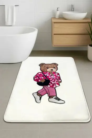 Tapet banje Mijolnir Boss Bear, ngjyrë ecru, 60x100cm