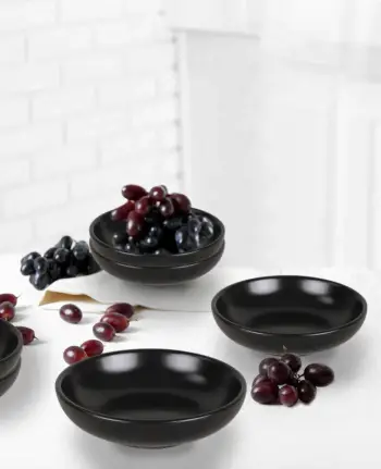 Set tasash për salcë, qeramikë, 6 copë, ngjyrë e zezë mat, Hermia Concept, 13cm