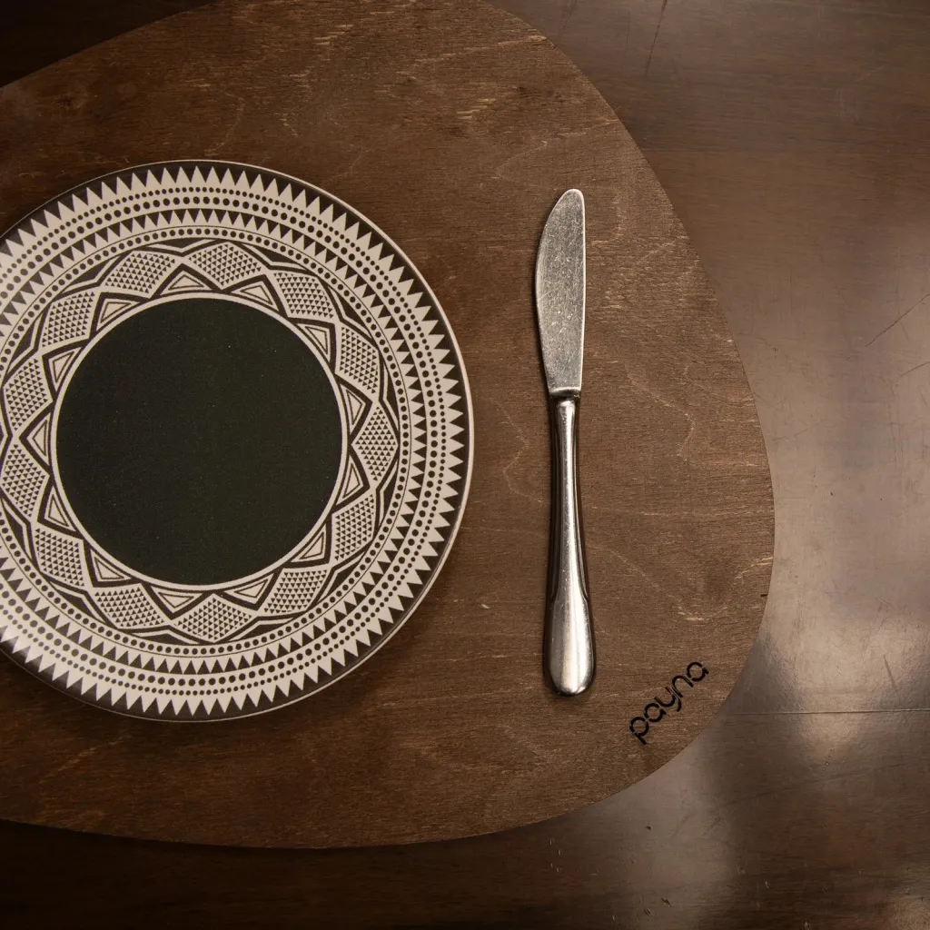 Set nënshkues druri për tavolinë (4 copë), Hermia Concept, dardhë - wenge - 4