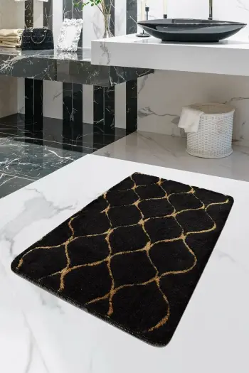 Tapet banje akrilik Mijolnir Infinity, e zezë dhe ari, 70x120cm