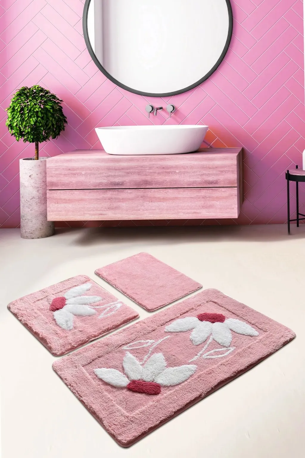 Set tapetash për banjo akrilik, 3 copë, Mijolnir, Daisy, rozë - 1