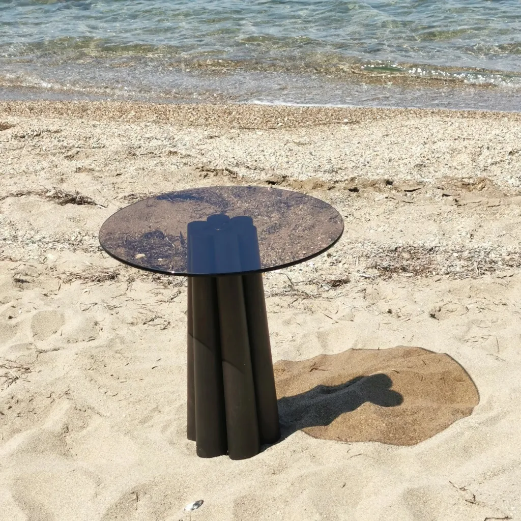 Tavolinë kafeje Skye Decor, Thales, e zezë, bronzi - 5