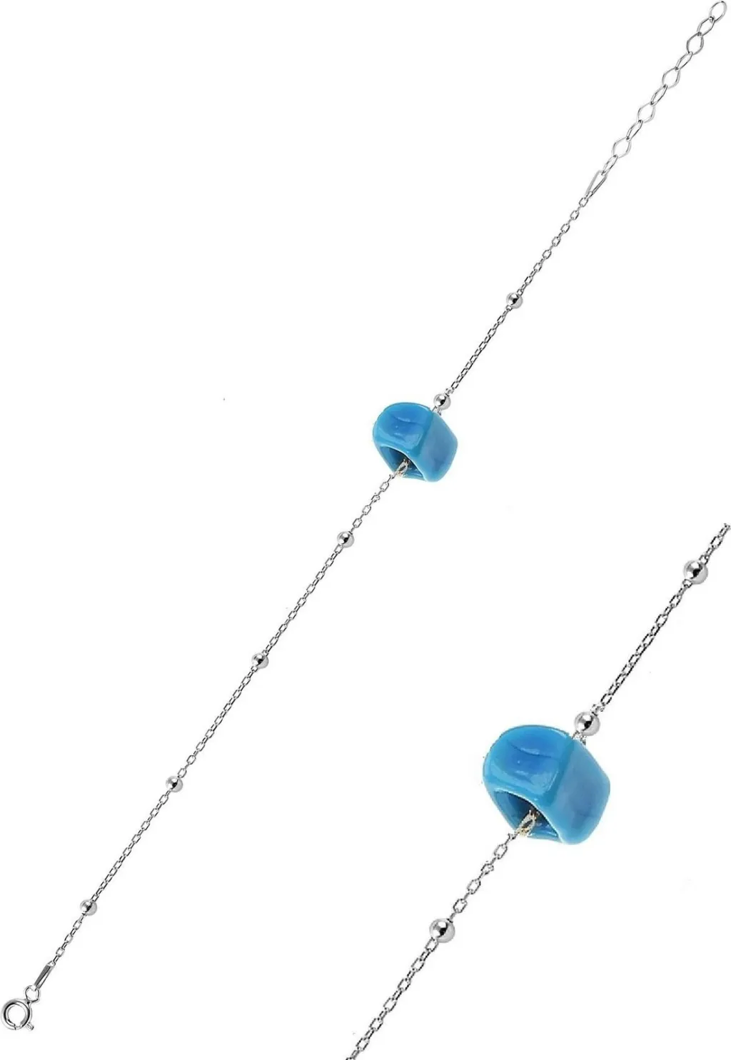 Byzylyk kyçeli argjendi, ngjyrë turquoise, Jumeon, Halhal30 - 1