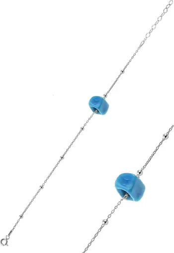 Byzylyk kyçeli argjendi, ngjyrë turquoise, Jumeon, Halhal30