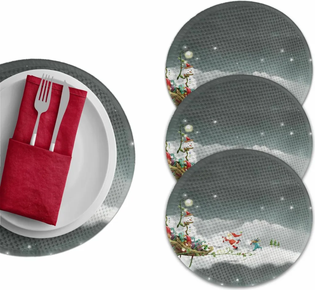 Set nënshtrues tavoline Hermia Concept, shumëngjyrësh, 37cm, 4 copë - 1