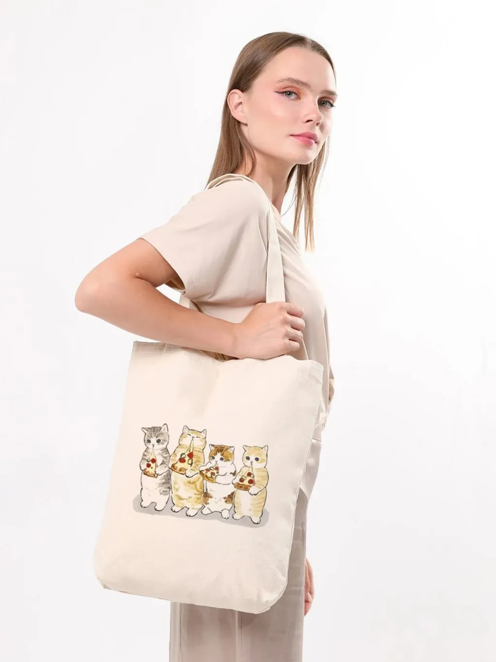 Torbë tote Zoozie Bags, krem, 1610 - 2