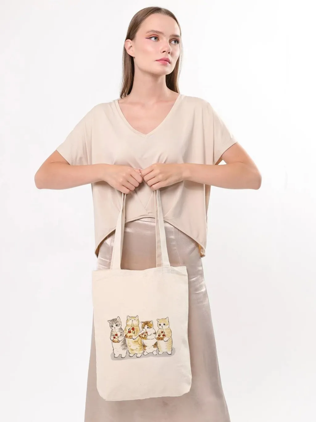 Torbë tote Zoozie Bags, krem, 1610 - 4