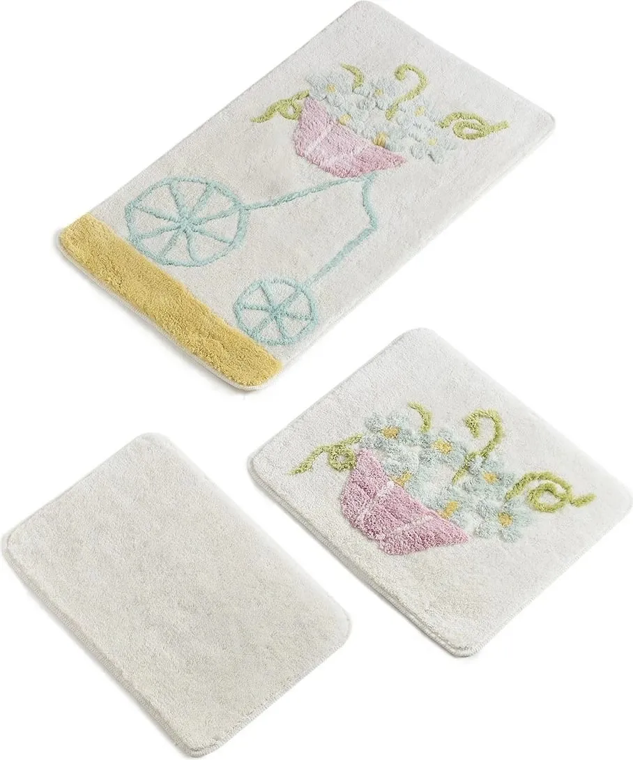 Set tapetë banjoje akrilik (3 copë), Mijolnir, Alacati - e verdhë - 3