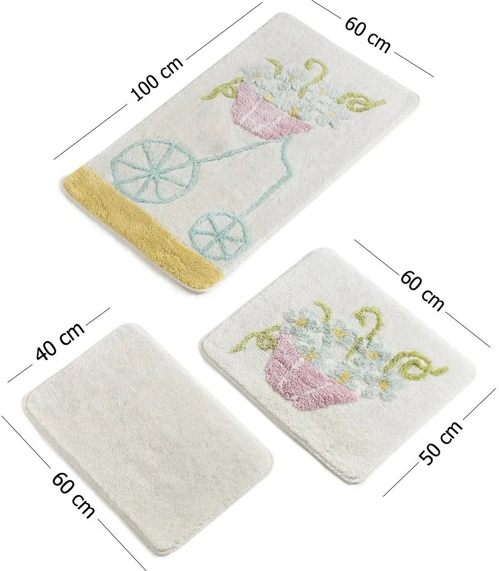 Set tapetë banjoje akrilik (3 copë), Mijolnir, Alacati - e verdhë - 4