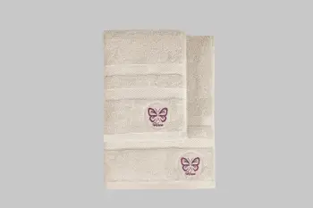 Set peshqirësh për duar dhe banjo (2 copë), Mijolnir, Hope, bezhë