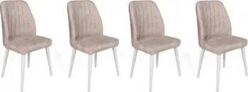 Set karrigash (4 copë) Skye Decor, Alfa-495 V4, krem dhe e bardhë
