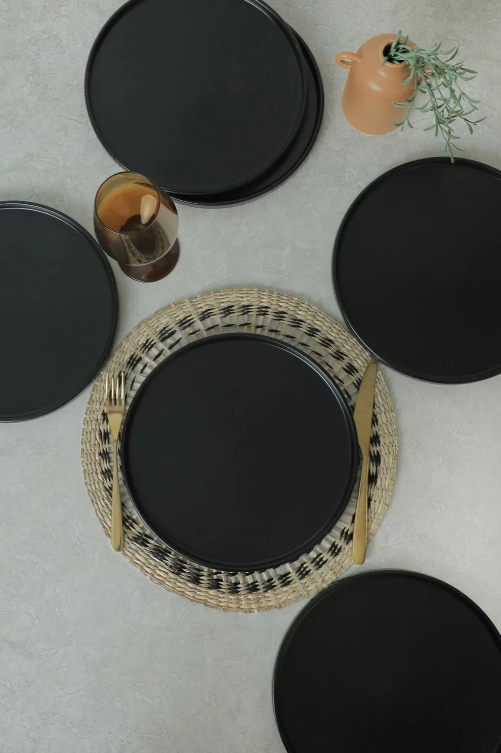Set pjatash shërbimi (6 copë), Hermia Concept, ST038006F956A000000MAS3T00, ngjyrë e zezë mat - 2