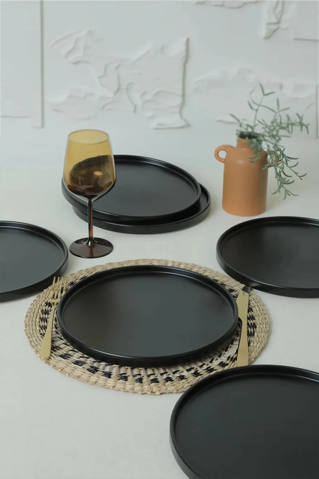 Set pjatash shërbimi (6 copë), Hermia Concept, ST038006F956A000000MAS3T00, ngjyrë e zezë mat - 3