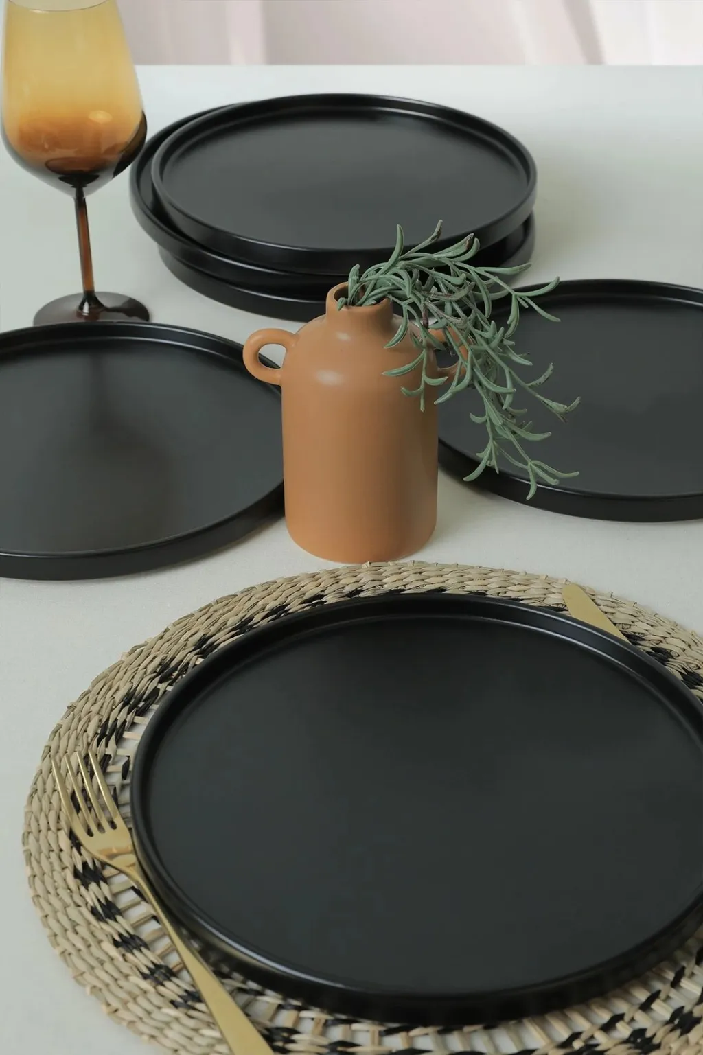 Set pjatash shërbimi (6 copë), Hermia Concept, ST038006F956A000000MAS3T00, ngjyrë e zezë mat - 4