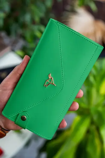 Portofol grash, stil zarf, ngjyrë e gjelbër, Zoozie Bags