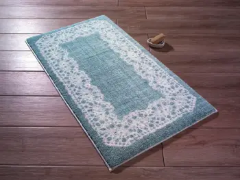 Tapet banje Mijolnir, dantellë, ngjyrë kaltër, 80x140cm