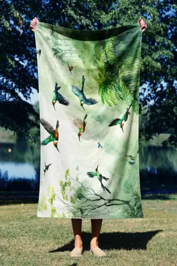 Peshqir plazhi Mijolnir, dizajn Jungle me ngjyra uji, 70x130cm