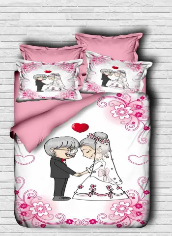 Set mbulesë për jorgan king size, L'essentiel, rozë dhe e bardhë, 3 pjesë, 121