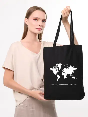 Qese tote Pauldavis, ngjyrë e zezë, Zoozie Bags, 35x40x8cm