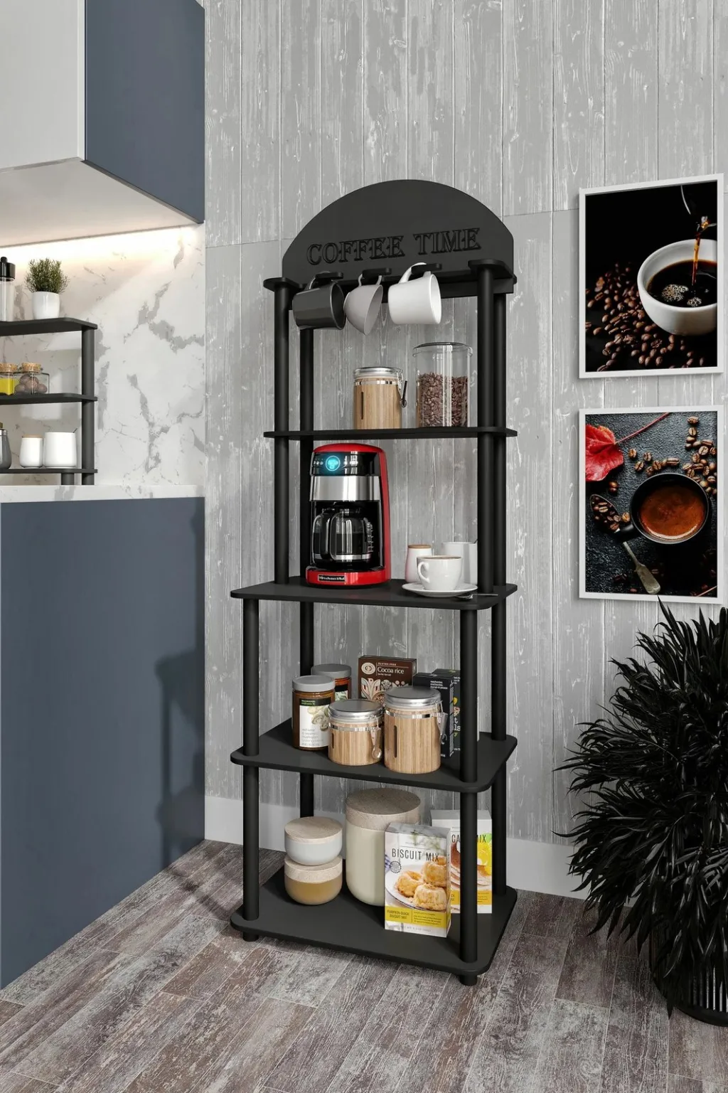 Stendë për kafe Skye Decor, Lungo, e zezë - 1