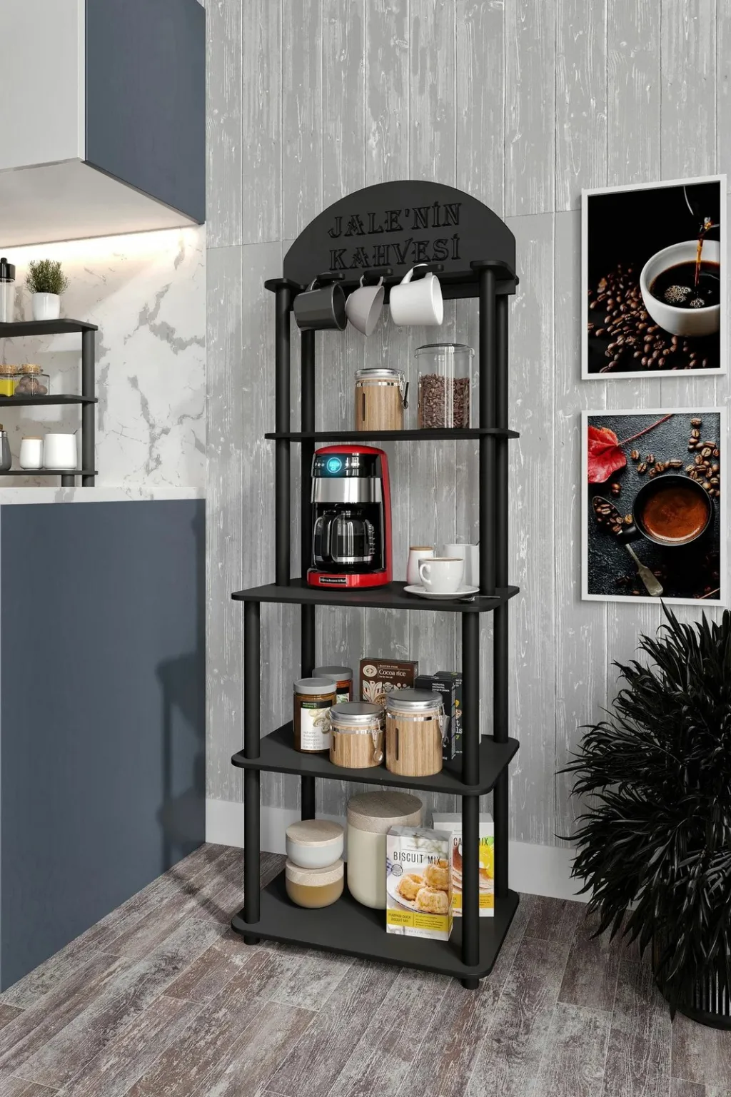 Stendë për kafe Skye Decor, Lungo, e zezë - 3