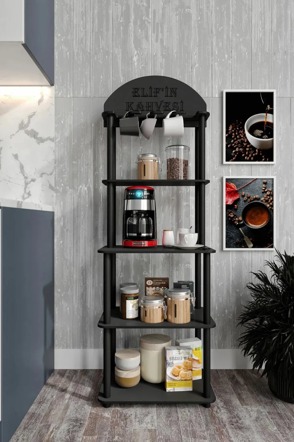 Stendë për kafe Skye Decor, Lungo, e zezë - 4