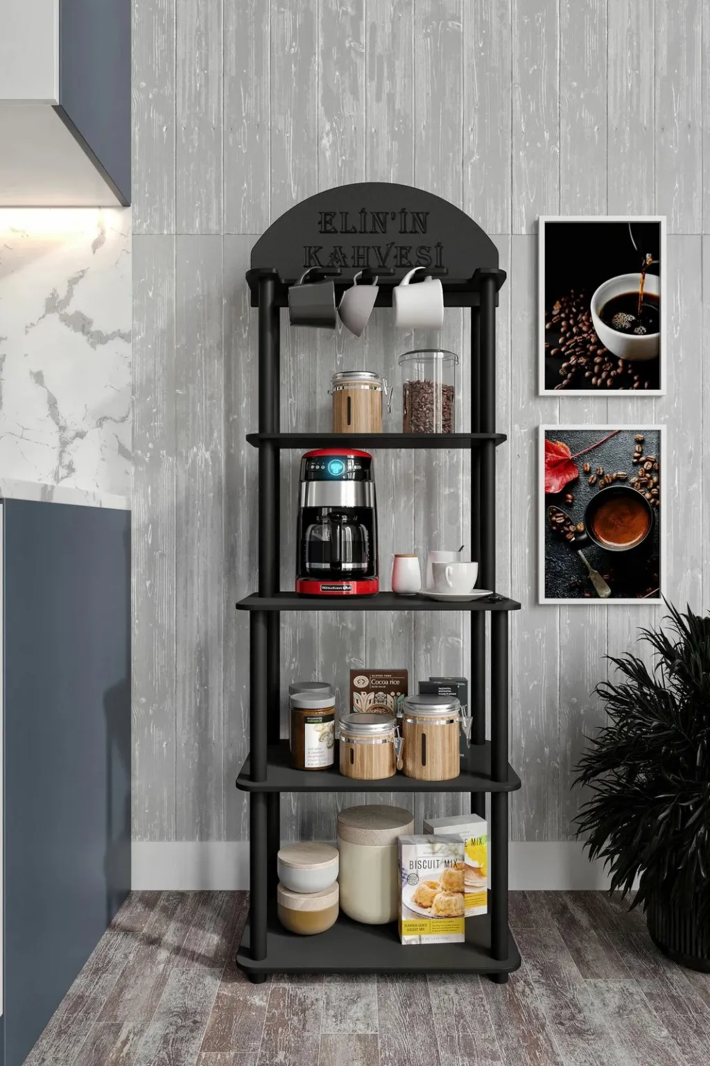 Stendë për kafe Skye Decor, Lungo, e zezë - 5