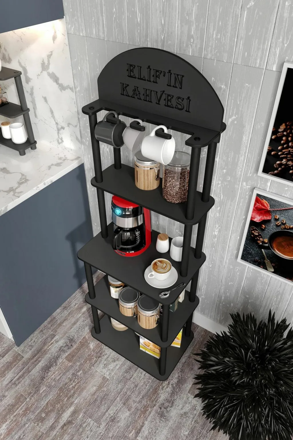 Stendë për kafe Skye Decor, Lungo, e zezë - 8