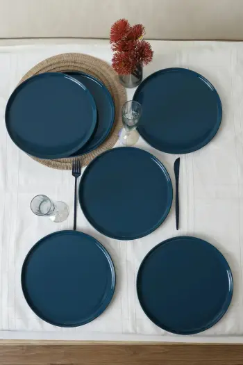 Set pjatash shërbimi (6 copë), Hermia Concept, ngjyrë kaltër e errët, ST039028F00041800041800000