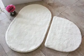 Set tapetash për banjo, akrilik, 2 copë, ngjyrë ecru, Mijolnir